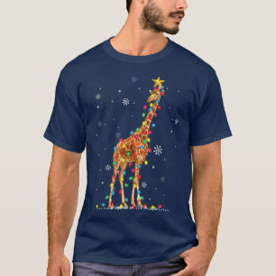 Weihnachtslicht Giraffe Lover Funny Giraffen Xmas T-Shirt