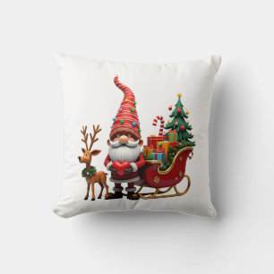 Weihnachtslicht-Gnom Weihnachtsmann fährt auf Schl Kissen