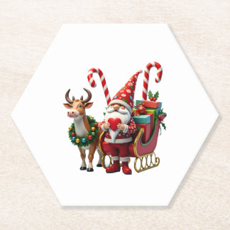 Weihnachtslicht-Gnom Weihnachtsmann fährt auf Schl Untersetzer