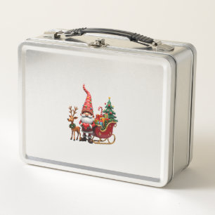 Weihnachtslicht-Gnom Weihnachtsmann Schlitten fahr Metall Brotdose