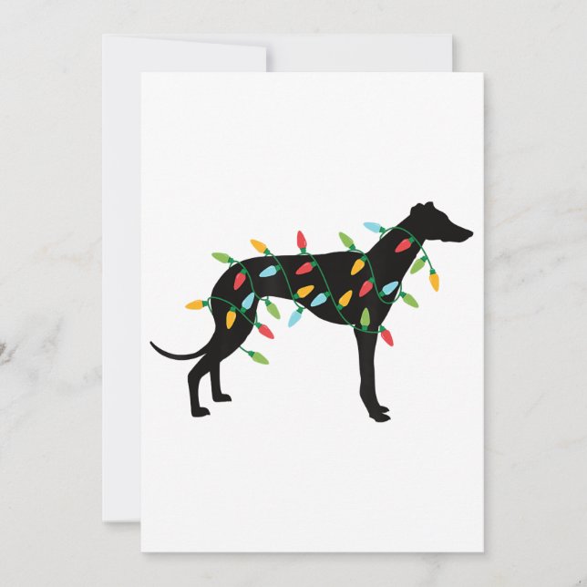 Weihnachtslicht Greyhound Niedliche Geschenke Dog  Feiertagskarte (Vorderseite)