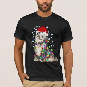 Weihnachtslicht Havanese Dog Pupp T-Shirt