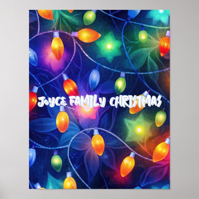 Weihnachtslicht Heller Urlaub Whimsical Merry Poster (Vorne)