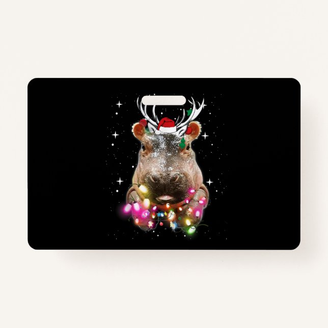 Weihnachtslicht Hippo Fiona Hippopotamus Lover Ausweis (Vorderseite)