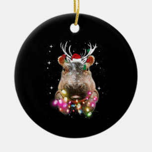 Weihnachtslicht Hippo Fiona Hippopotamus Lover Keramik Ornament