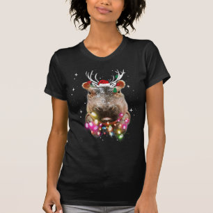 Weihnachtslicht Hippo Fiona Hippopotamus Lover T-Shirt