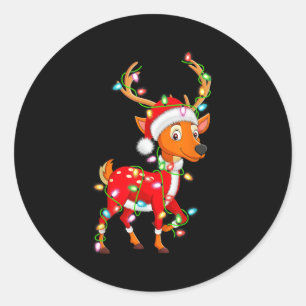 WeihnachtsLICHT Hirsche Weihnachtskostüm Süße Tier Runder Aufkleber