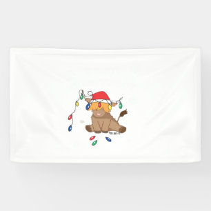 Weihnachtslicht Hochlandkuh hässlich Pullover Tauf Banner