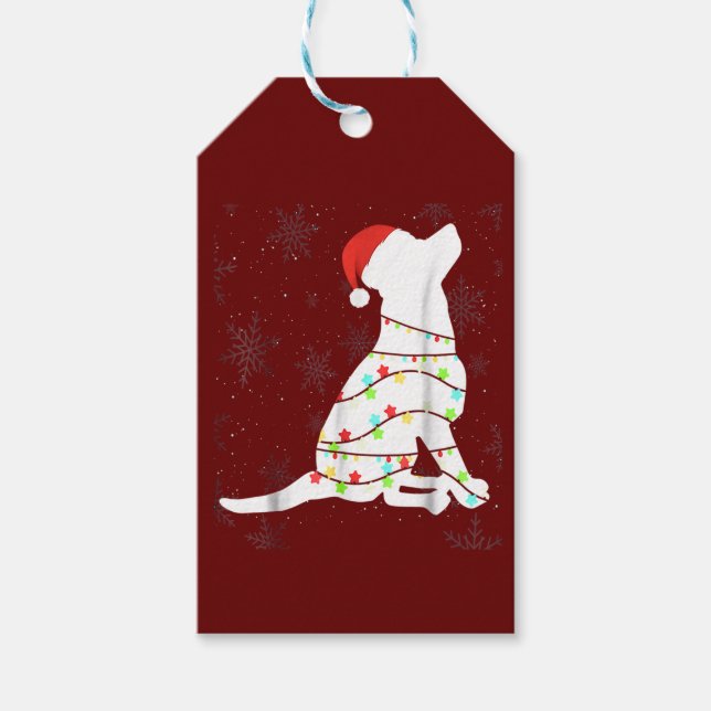 Weihnachtslicht Labrador Retriever Dog Geschenkanhänger (Vorderseite)