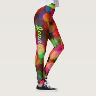 Weihnachtslicht Leggings Persönlicher Name