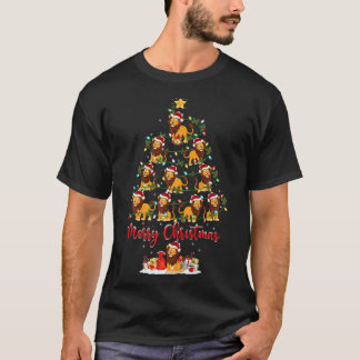 Weihnachtslicht Löwen Weihnachtsbaum froh T-Shirt