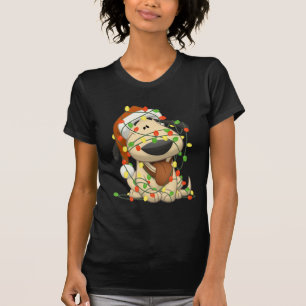 Weihnachtslicht-lustiges Hündchen T-Shirt