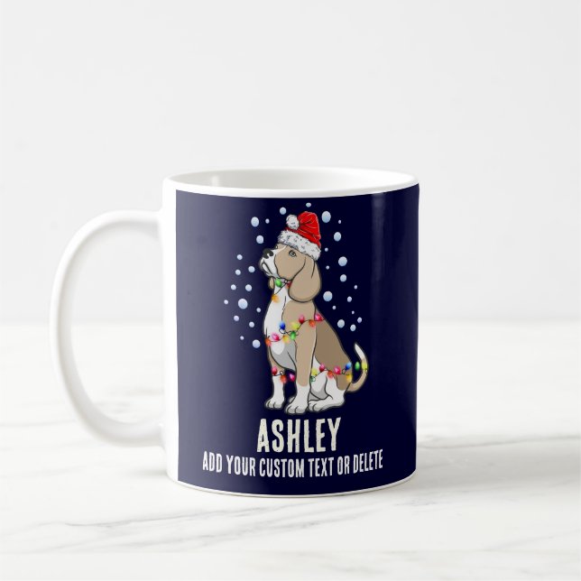 Weihnachtslicht mit Beagle Hund Kaffeetasse (Links)