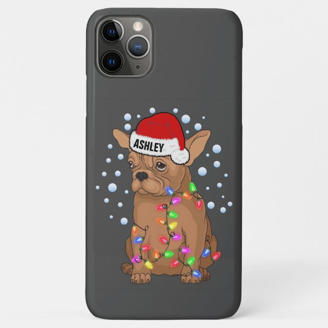 Weihnachtslicht mit Boston Terrier Dog Vibe Case-Mate iPhone Hülle (Rückseite)