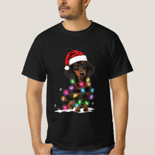 Weihnachtslicht mit Schnee in der Dackel T-Shirt
