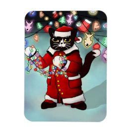 Weihnachtslicht Niedlich Tuxedo Cat Magnet