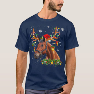 Weihnachtslicht Pferde Weihnachten Weihnachten Wei T-Shirt