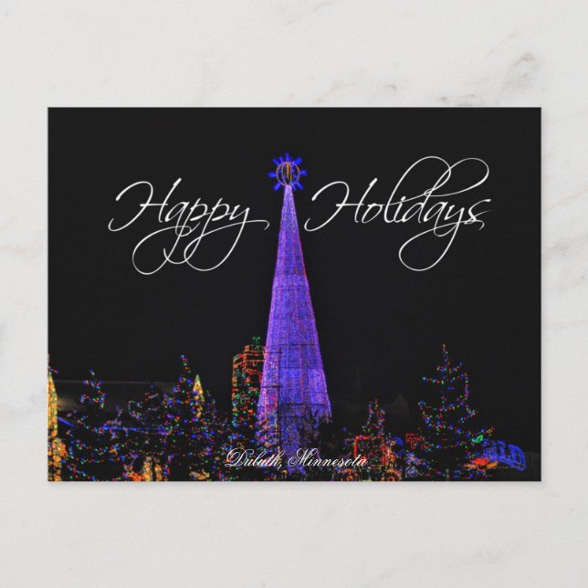 Weihnachtslicht-Postkarte Duluths Minnesota Feiertagspostkarte (Vorderseite)