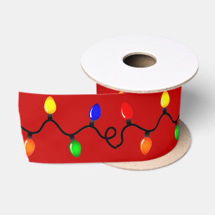 Weihnachtslicht Red Ribbon Satinband