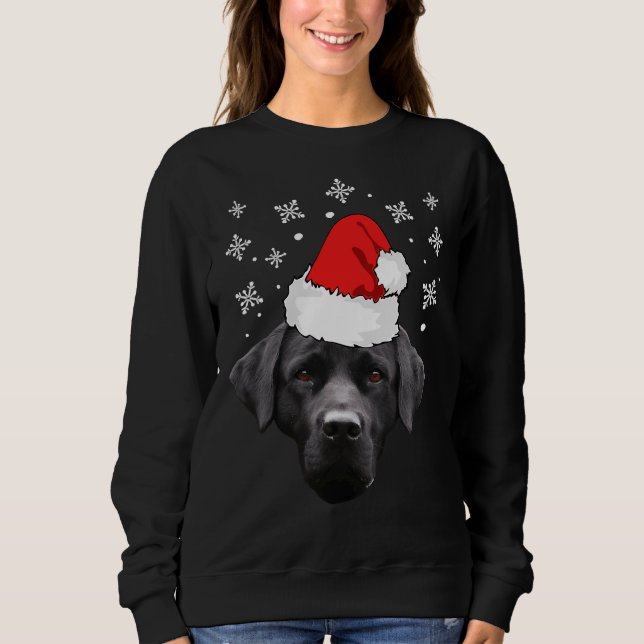 Weihnachtslicht Schwarzer Labrador Retriever Hund Sweatshirt (Vorderseite)