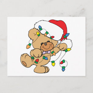 Weihnachtslicht Teddybär Feiertagspostkarte