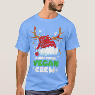 Weihnachtslicht Vegane Crew Vegetarischer Rentier T-Shirt
