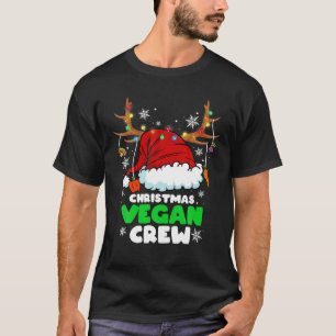 Weihnachtslicht Vegane Crew Vegetarisches Reind T-Shirt