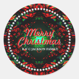 Weihnachtslicht Visionen Roter Grüner Feiertag Vib Runder Aufkleber