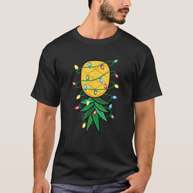WeihnachtsLICHT Weihnachten Auf dem Kopf Ananas T-Shirt (Vorderseite)