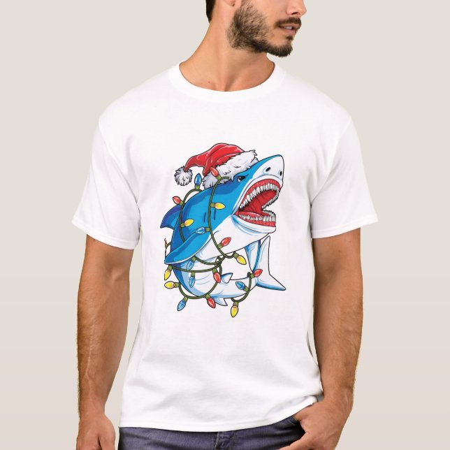 Weihnachtslicht Weihnachten Shirt Herren Haie (Vorderseite)
