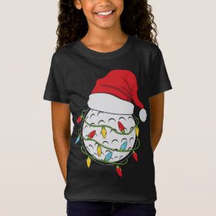 Weihnachtslicht Weihnachtsmannmütze Golf Ball Funn T-Shirt