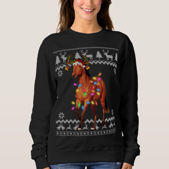 Weihnachtslicht Weihnachtsmannmütze Xmas Ornament Sweatshirt (Vorderseite)
