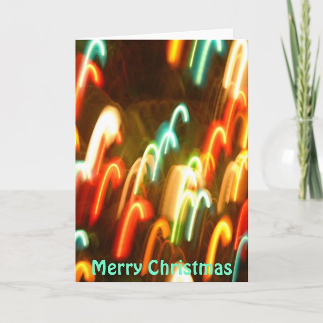 Weihnachtslicht-Zuckerstange Feiertagskarte (Vorderseite)