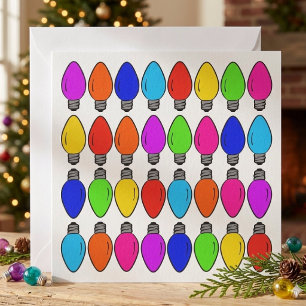 Weihnachtslichtbirnen-Muster Karte