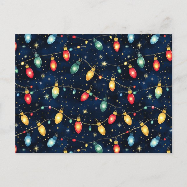 Weihnachtslichtdesign mit Twinkling-Glanz Postkarte (Vorderseite)