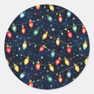 Weihnachtslichtdesign mit Twinkling-Glanz Runder Aufkleber