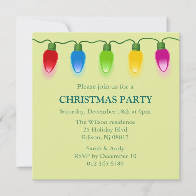 Weihnachtslichter Feiertags-Einladung Einladung (Vorderseite)