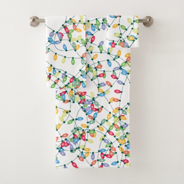 Weihnachtslichter gequetscht badhandtuch set (Insitu)