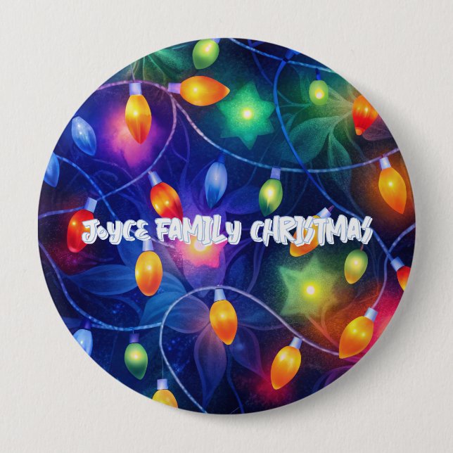 Weihnachtslichter Hell Festlich Verspielt Fröhlich Button (Vorderseite)