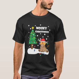 Weihnachtslichter Highland-Kuh hässlicher Sweater  T-Shirt