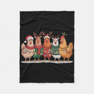 Weihnachtslichter Huhn Santa Lustiger Weihnachtsba Fleecedecke