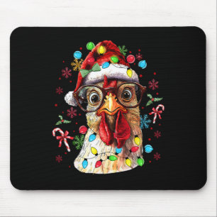 Weihnachtslichter Huhn Santa Lustiger Xmas Baum Ch Mousepad