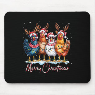 Weihnachtslichter Huhn Santa Lustiger Xmas Baum Ch Mousepad