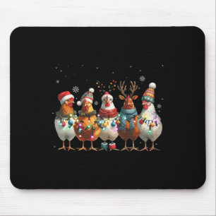Weihnachtslichter Huhn Santa Lustiger Xmas Baum Ch Mousepad