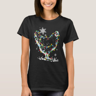 Weihnachtslichter-Huhn  Santa  Weihnachtsbaum-Huhn T-Shirt