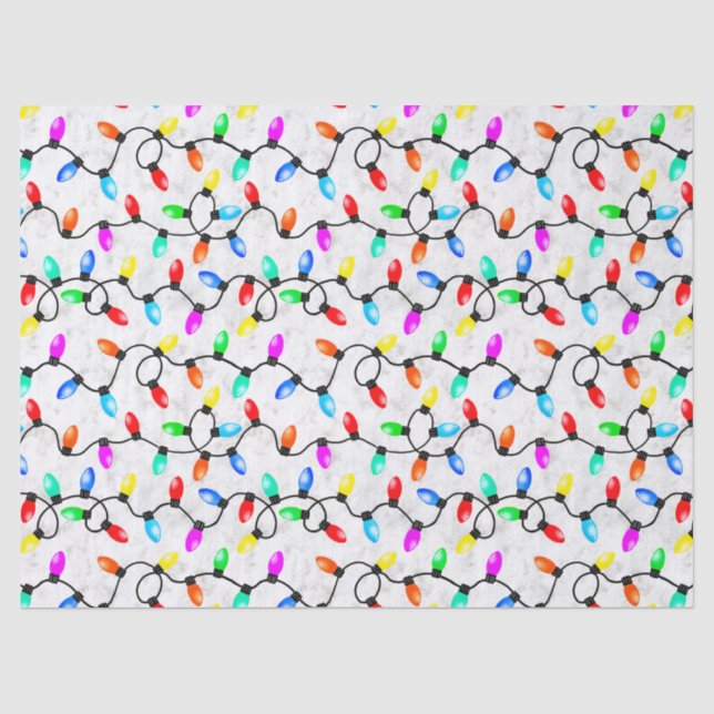 Weihnachtslichter im Schnee Seidenpapier (Vorderseite)
