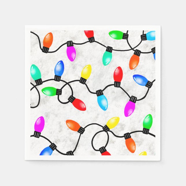 Weihnachtslichter im Schnee Serviette (Vorderseite)