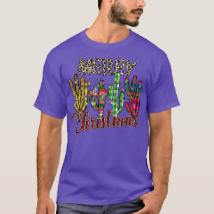 Weihnachtslichter Kaktusliebhaber Lustiges Xmas-Py T-Shirt