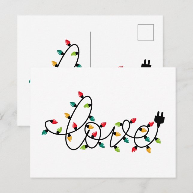 Weihnachtslichter Liebe Postkarte (Vorne/Hinten)