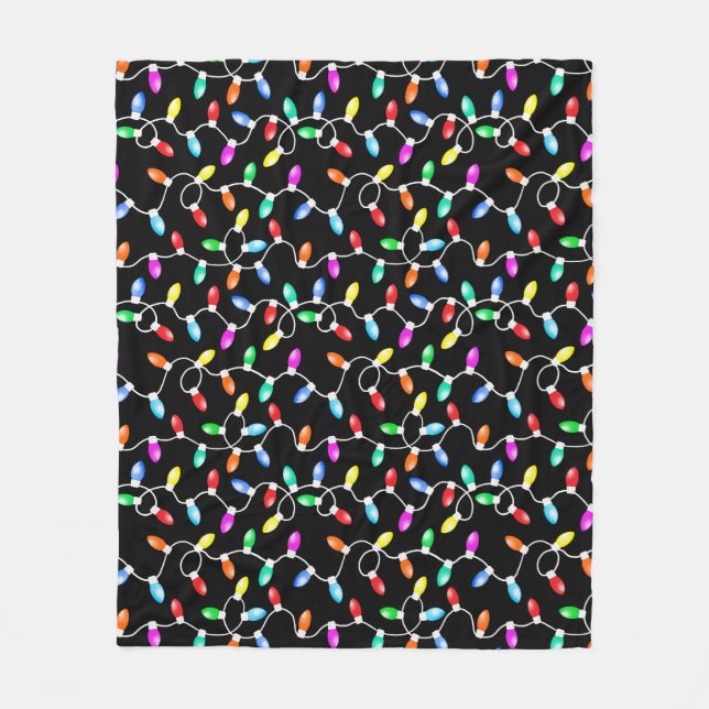 Weihnachtslichter Muster Fleecedecke (Vorderseite)